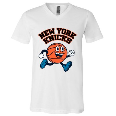 New York Knicks Basketball Running V-Neck T-Shirt