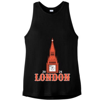 New York London Clock Tower Ladies PosiCharge Tri-Blend Wicking Tank