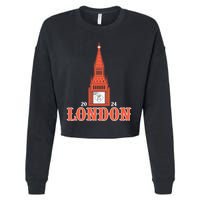 New York London Clock Tower Cropped Pullover Crew