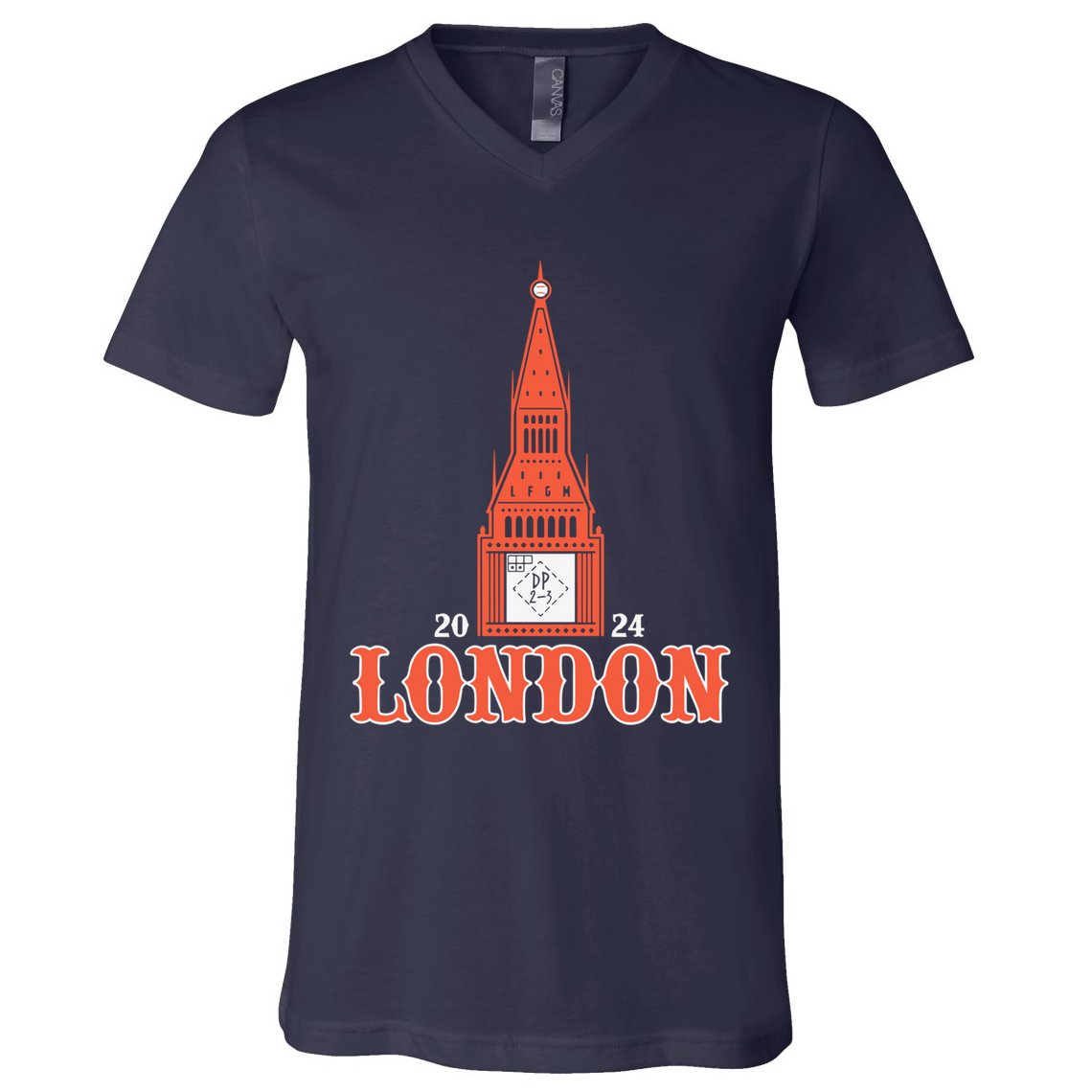 New York London Clock Tower V-Neck T-Shirt