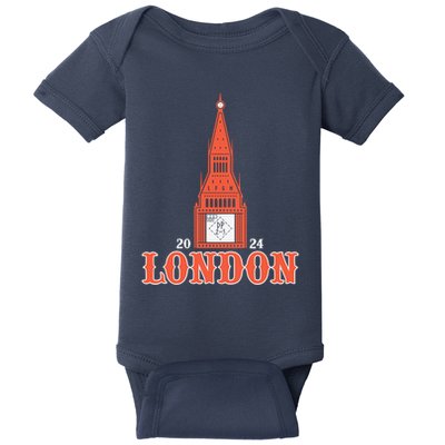 New York London Clock Tower Baby Bodysuit