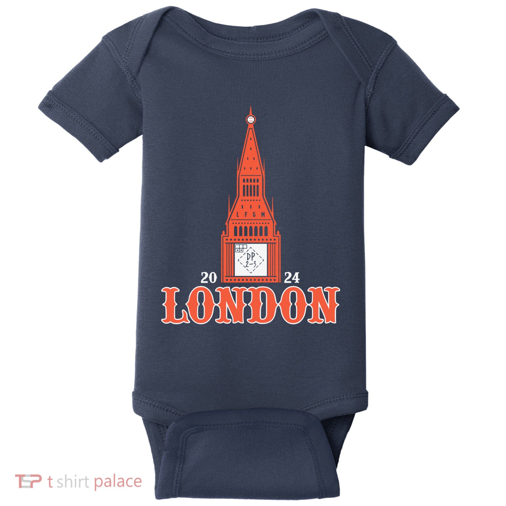 New York London Clock Tower Baby Bodysuit