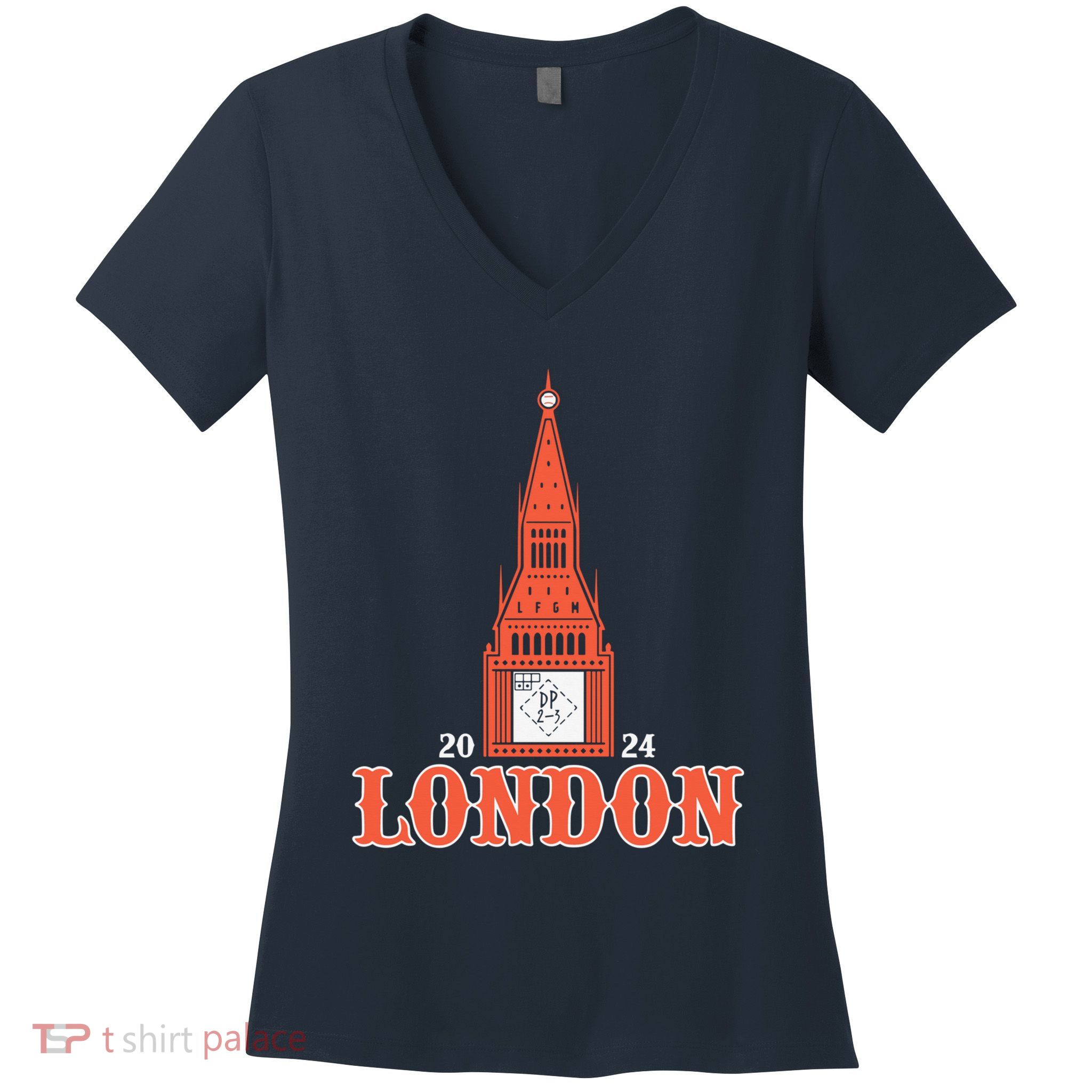 New York London Clock Tower Women's V-Neck T-Shirt