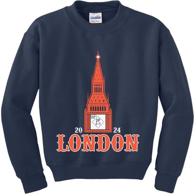 New York London Clock Tower Kids Sweatshirt