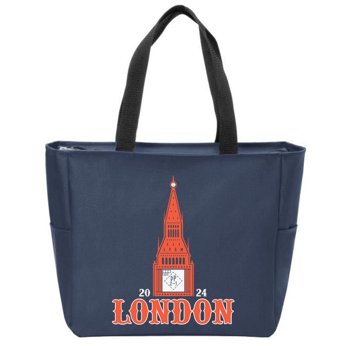 New York London Clock Tower Zip Tote Bag