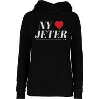 New York Loves Jeter Womens Funnel Neck Pullover Hood