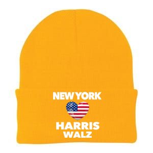 New York Loves Harris Walz America Usa Election Democrat Gift Knit Cap Winter Beanie