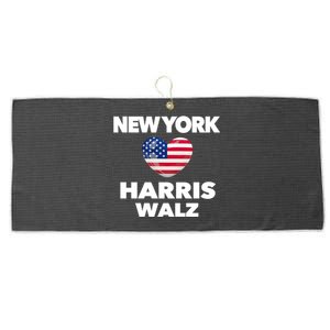 New York Loves Harris Walz America Usa Election Democrat Gift Large Microfiber Waffle Golf Towel