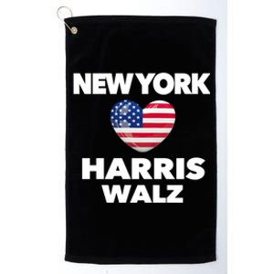 New York Loves Harris Walz America Usa Election Democrat Gift Platinum Collection Golf Towel