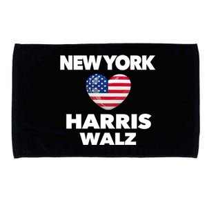 New York Loves Harris Walz America Usa Election Democrat Gift Microfiber Hand Towel