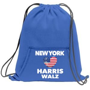 New York Loves Harris Walz America Usa Election Democrat Gift Sweatshirt Cinch Pack Bag