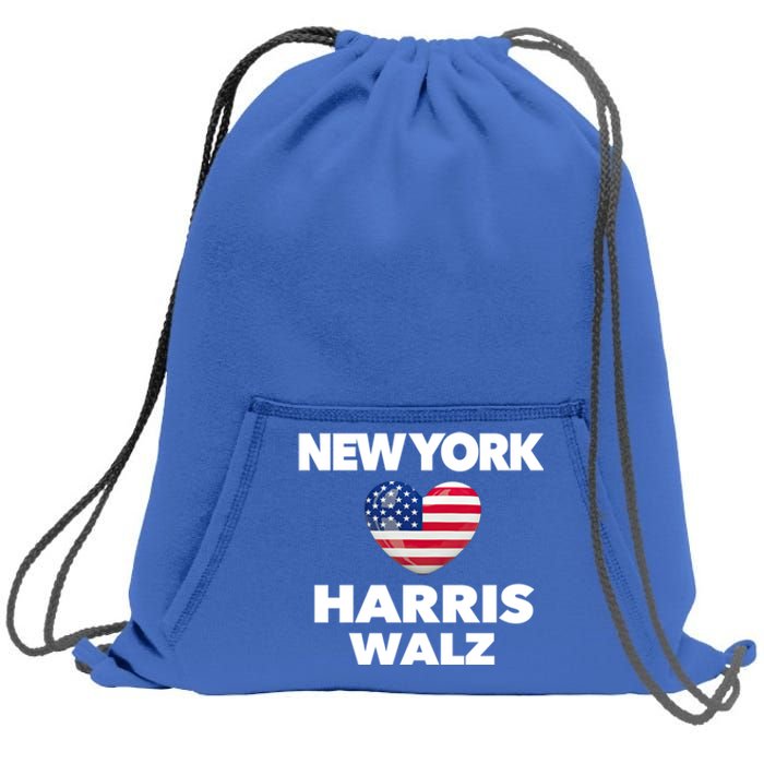 New York Loves Harris Walz America Usa Election Democrat Gift Sweatshirt Cinch Pack Bag