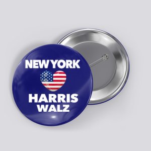 New York Loves Harris Walz America Usa Election Democrat Gift Button