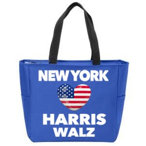 New York Loves Harris Walz America Usa Election Democrat Gift Zip Tote Bag