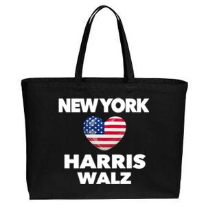 New York Loves Harris Walz America Usa Election Democrat Gift Cotton Canvas Jumbo Tote