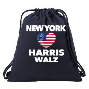 New York Loves Harris Walz America Usa Election Democrat Gift Drawstring Bag