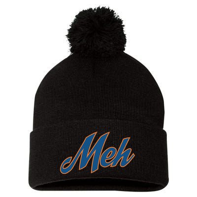 New York Meh Pom Pom 12in Knit Beanie