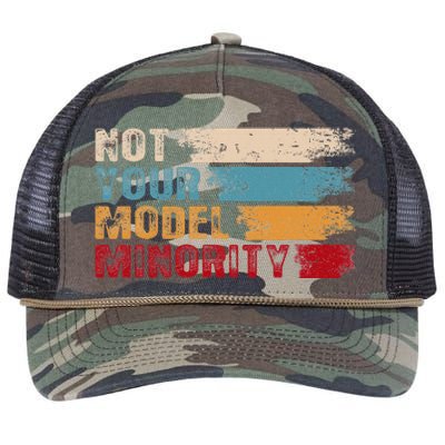 Not Your Model Minority Stop Asian Hate Proud Af To Be Asian Retro Rope Trucker Hat Cap