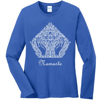 Namaste Yoga Meditation Cute Gift Ladies Long Sleeve Shirt