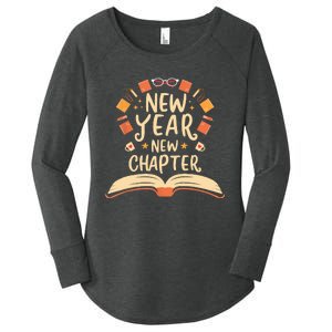 New Year New Chapter Happy New Year 2024 Book Lover Women's Perfect Tri Tunic Long Sleeve Shirt