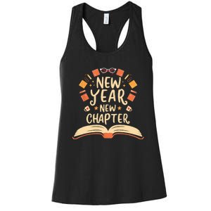 New Year New Chapter Happy New Year 2024 Book Lover Women's Racerback Tank