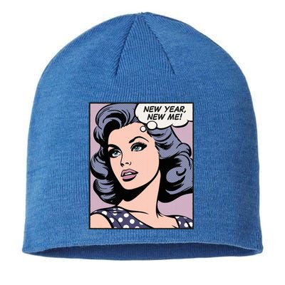 New Year New Me Pop Art Funny Gift Sustainable Beanie