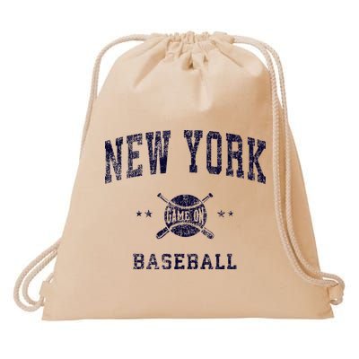 New York Ny Vintage Baseball Throwback Retro Design Drawstring Bag