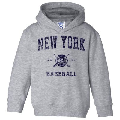 New York Ny Vintage Baseball Throwback Retro Design Toddler Hoodie