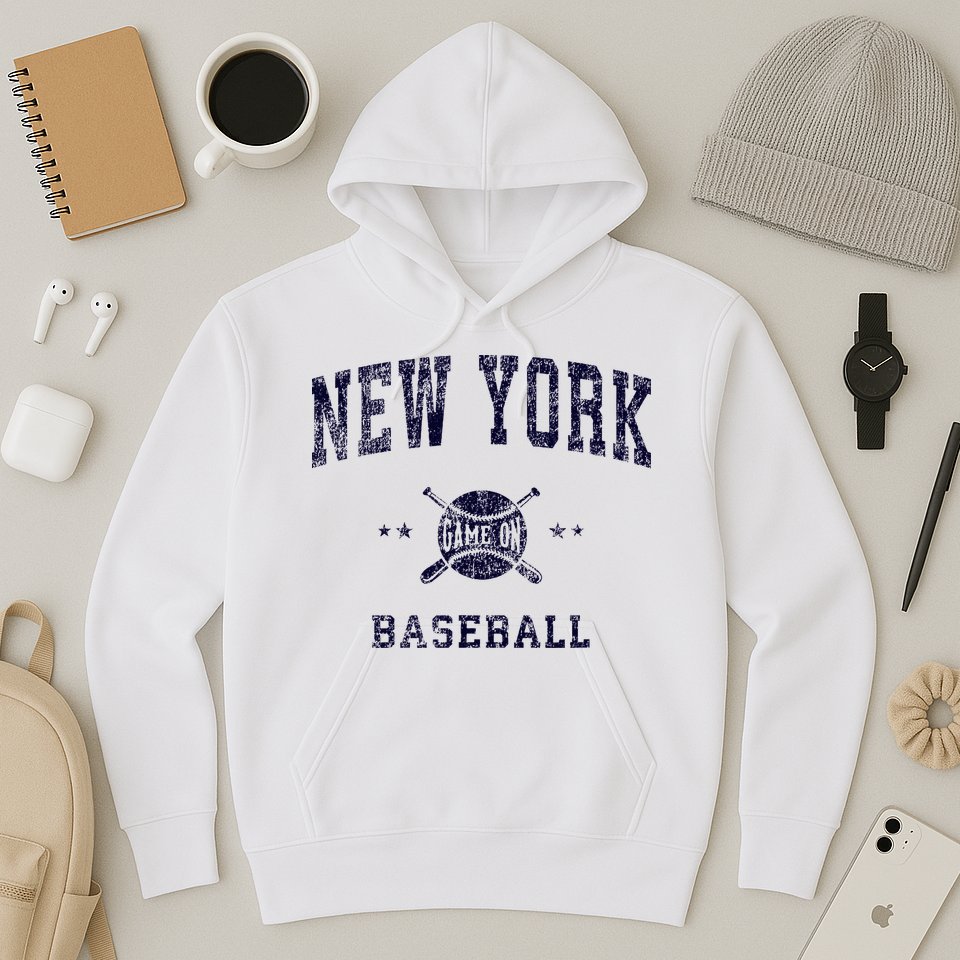 New York Ny Vintage Baseball Throwback Retro Design Hoodie