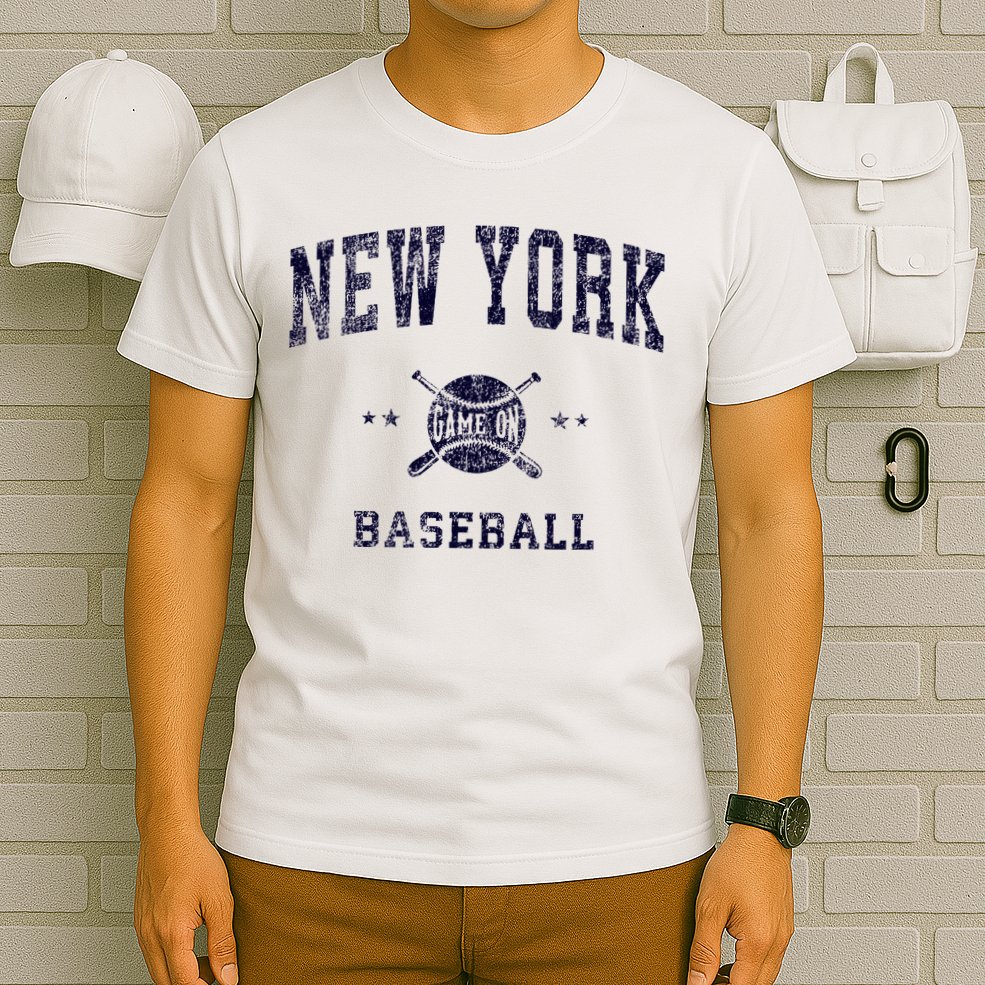 New York Ny Vintage Baseball Throwback Retro Design T-Shirt