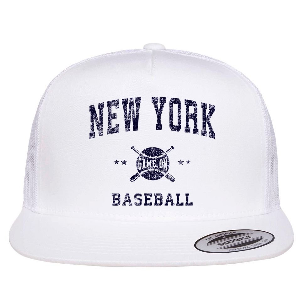 New York Ny Vintage Baseball Throwback Retro Design Flat Bill Trucker Hat