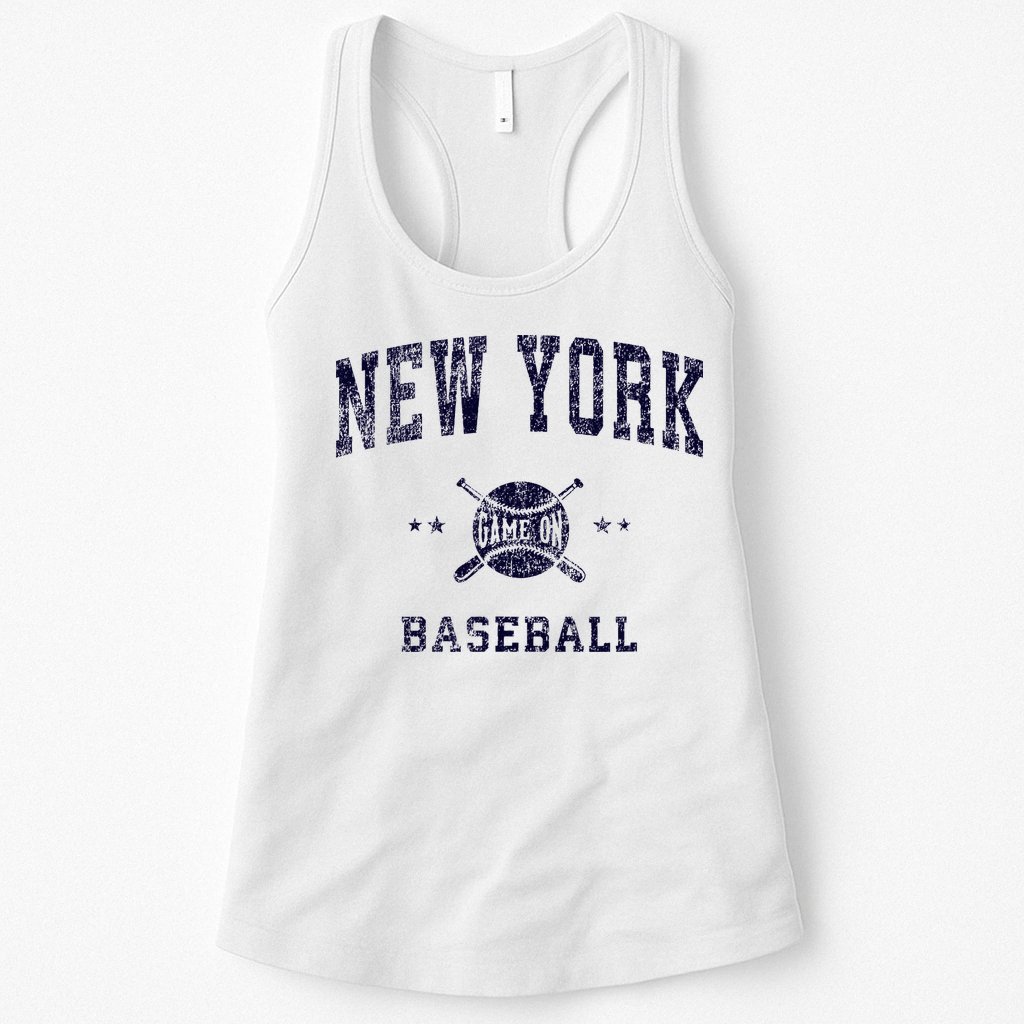 New York Ny Vintage Baseball Throwback Retro Design Womens Tank Top