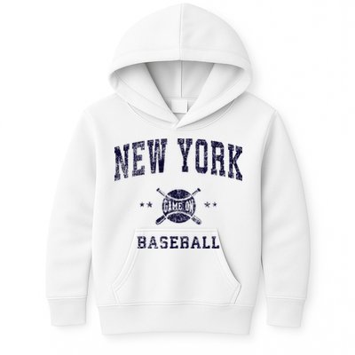 New York Ny Vintage Baseball Throwback Retro Design Kids Hoodie