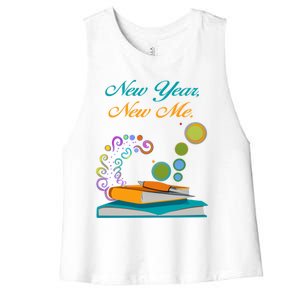 New Year New Me! Great Gift Women's Racerback Cropped Tank