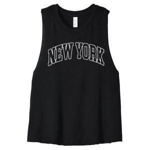 New York Ny Throwback Design Classic Women's Racerback Cropped Tank