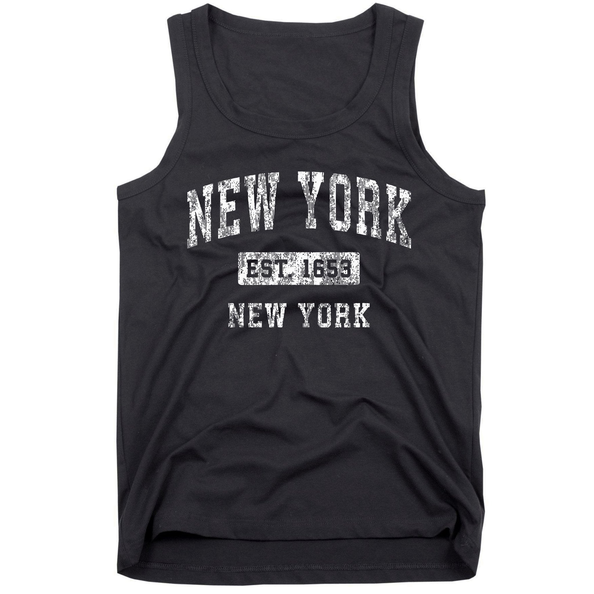 New York New York Ny Vintage Established Sports Design Tank Top