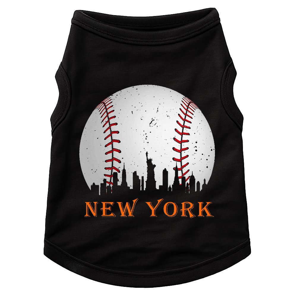 New York Ny Skyline Baseball Vintage Met Doggie Tank