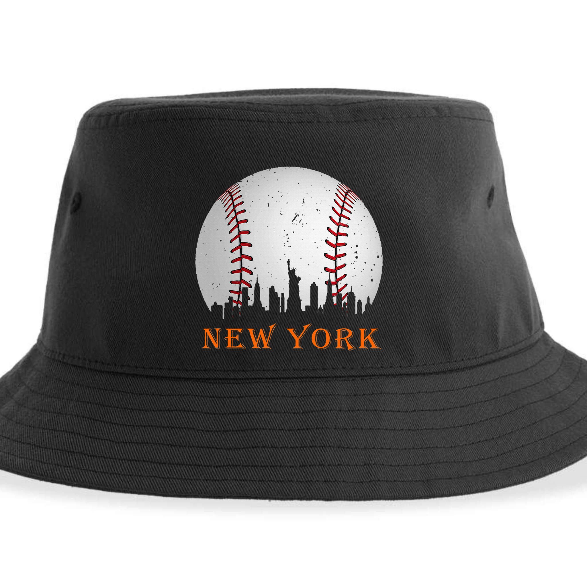 New York Ny Skyline Baseball Vintage Met Sustainable Bucket Hat