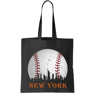 New York Ny Skyline Baseball Vintage Met Bag
