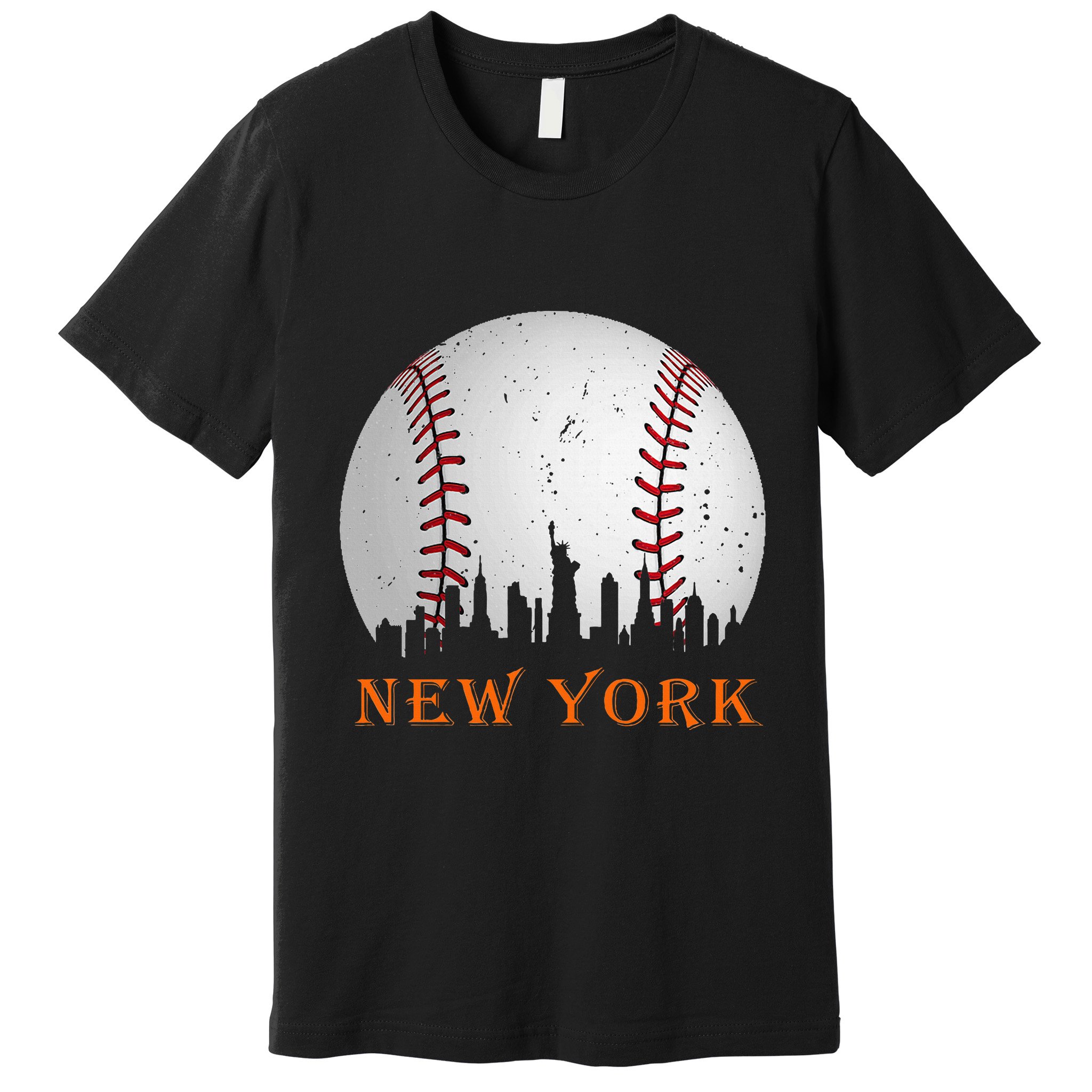 New York Ny Skyline Baseball Vintage Met Premium T-Shirt