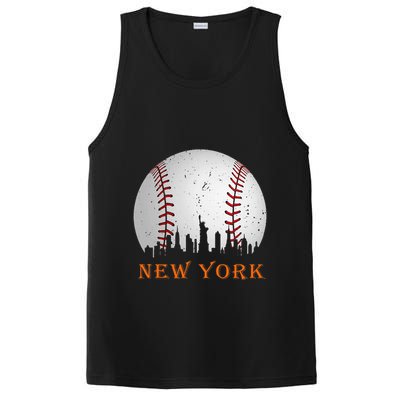 New York Ny Skyline Baseball Vintage Met PosiCharge Competitor Tank