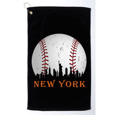 New York Ny Skyline Baseball Vintage Met Golf Towel