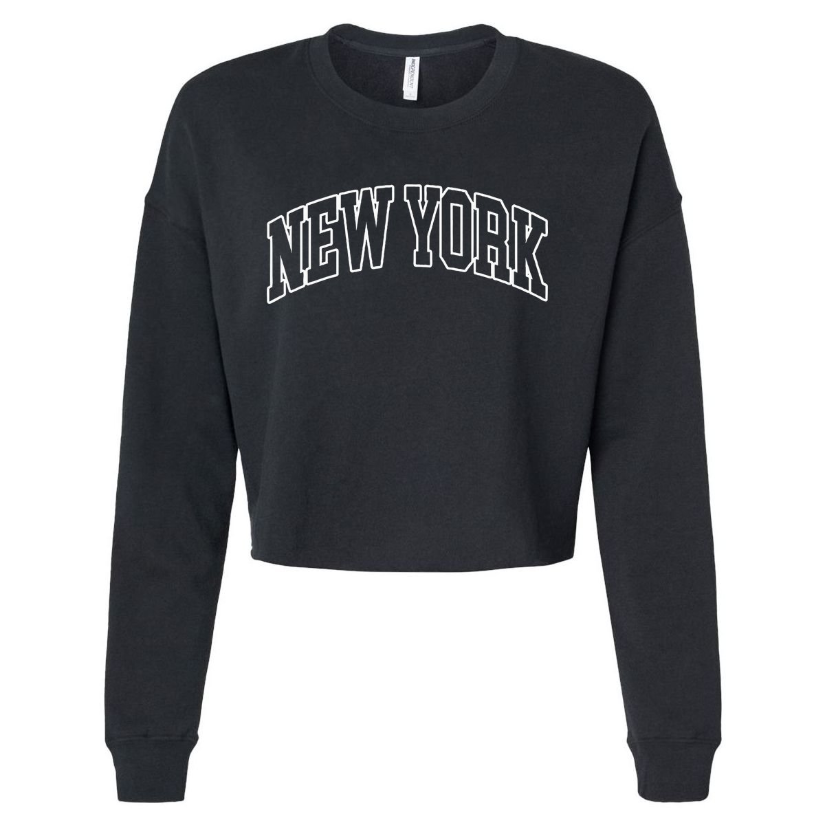New York Ny Throwback Design Classic Cropped Pullover Crew