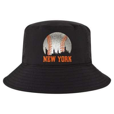 New York NY Skyline Baseball Vintage Met At Gameday Cool Comfort Performance Bucket Hat
