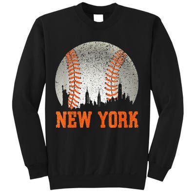 New York NY Skyline Baseball Vintage Met At Gameday Sweatshirt