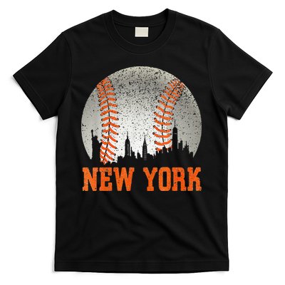 New York NY Skyline Baseball Vintage Met At Gameday T-Shirt