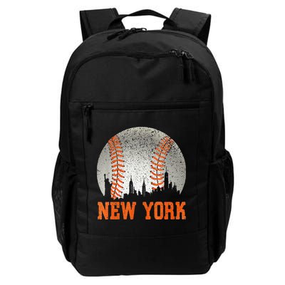 New York NY Skyline Baseball Vintage Met At Gameday Backpack