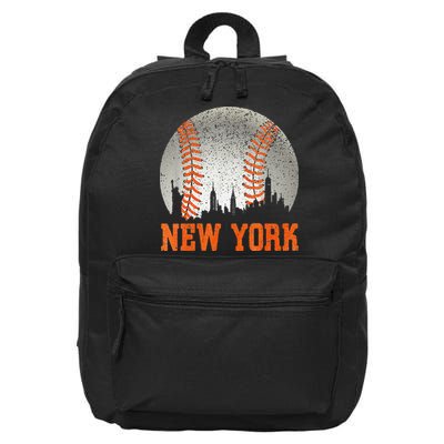 New York NY Skyline Baseball Vintage Met At Gameday 16 in Basic Backpack