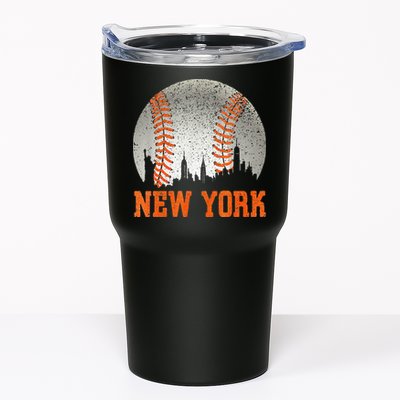New York NY Skyline Baseball Vintage Met At Gameday Tumbler