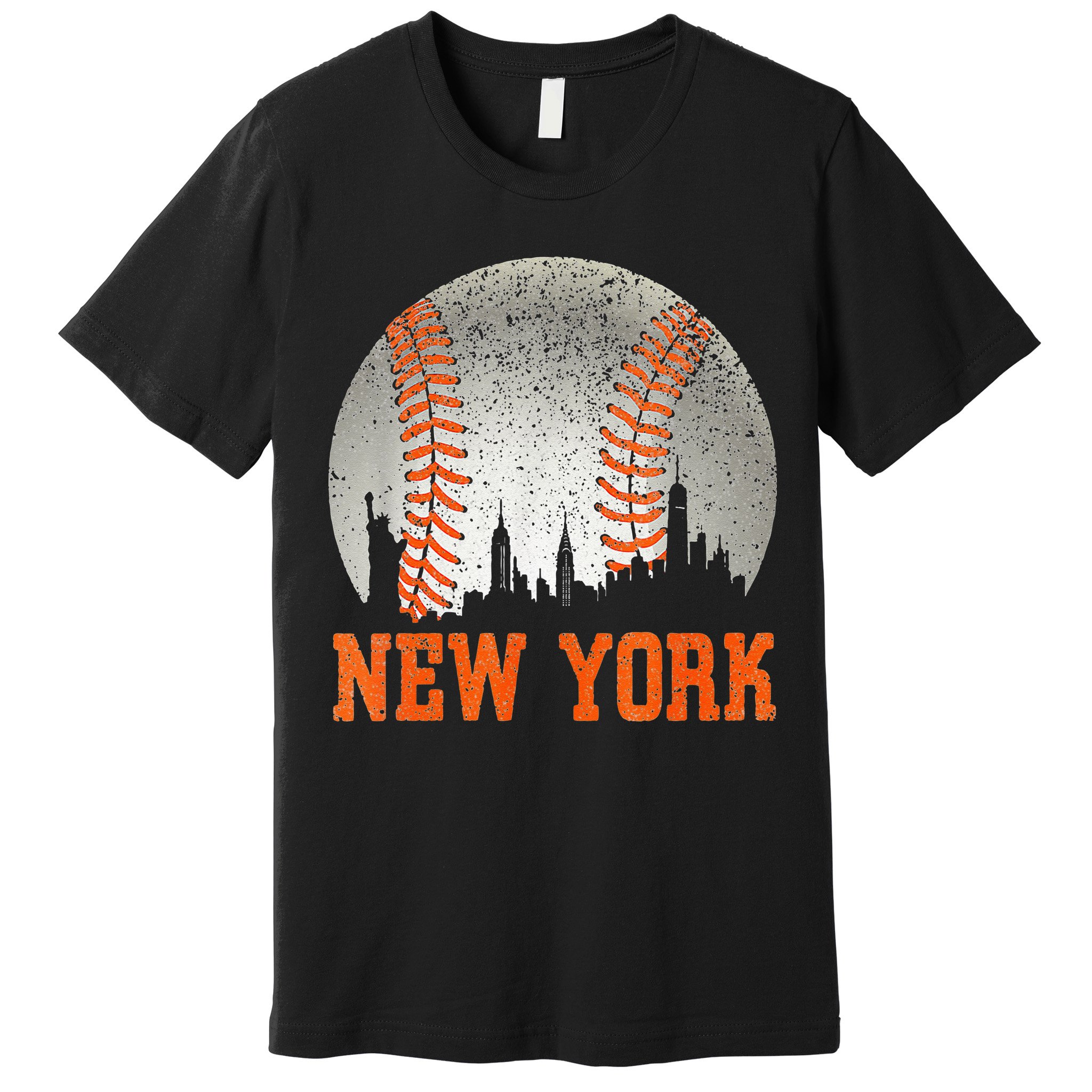 New York NY Skyline Baseball Vintage Met At Gameday Premium T-Shirt
